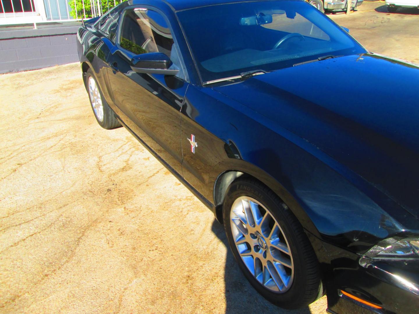 2014 BLACK Ford Mustang V6 Coupe (1ZVBP8AMXE5) with an 3.7L V6 DOHC 24V engine, located at 1815 NE 28th St., Fort Worth, TX, 76106, (817) 625-6251, 32.795582, -97.333069 - Photo#2
